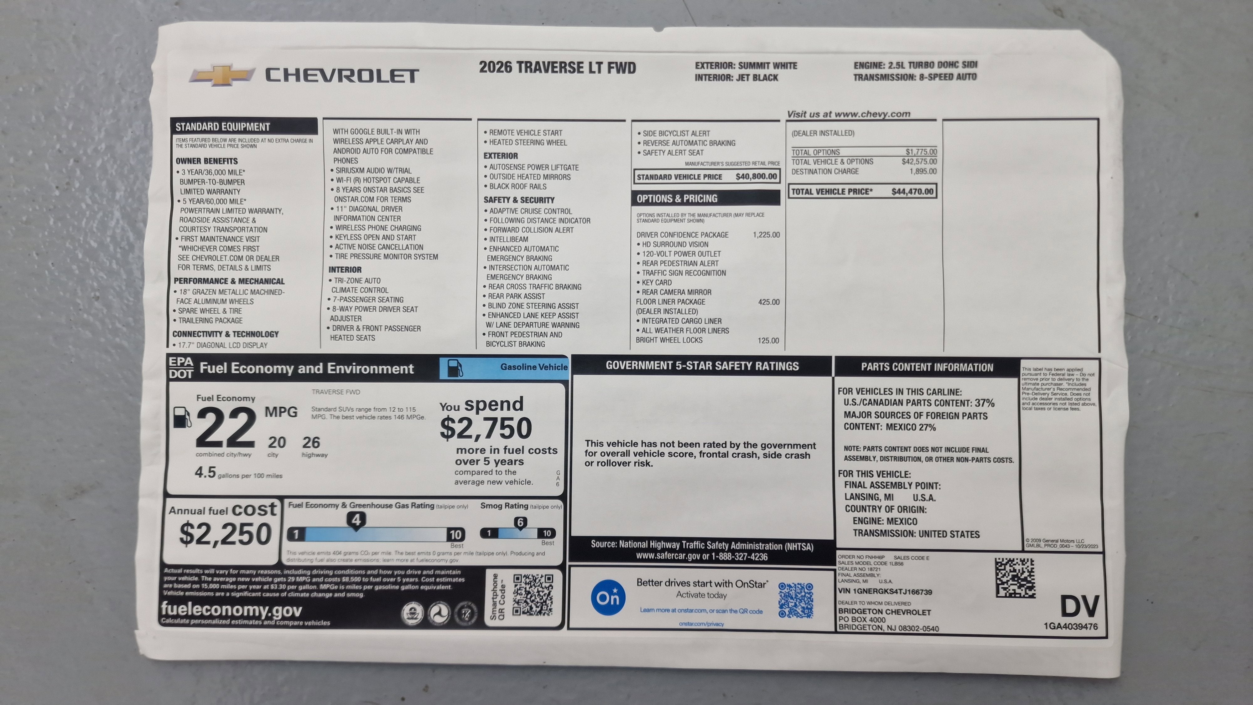 2026 Chevrolet Traverse LT
