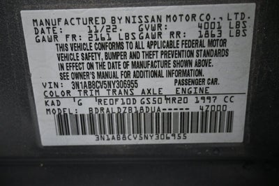 2022 Nissan Sentra SV Xtronic CVT