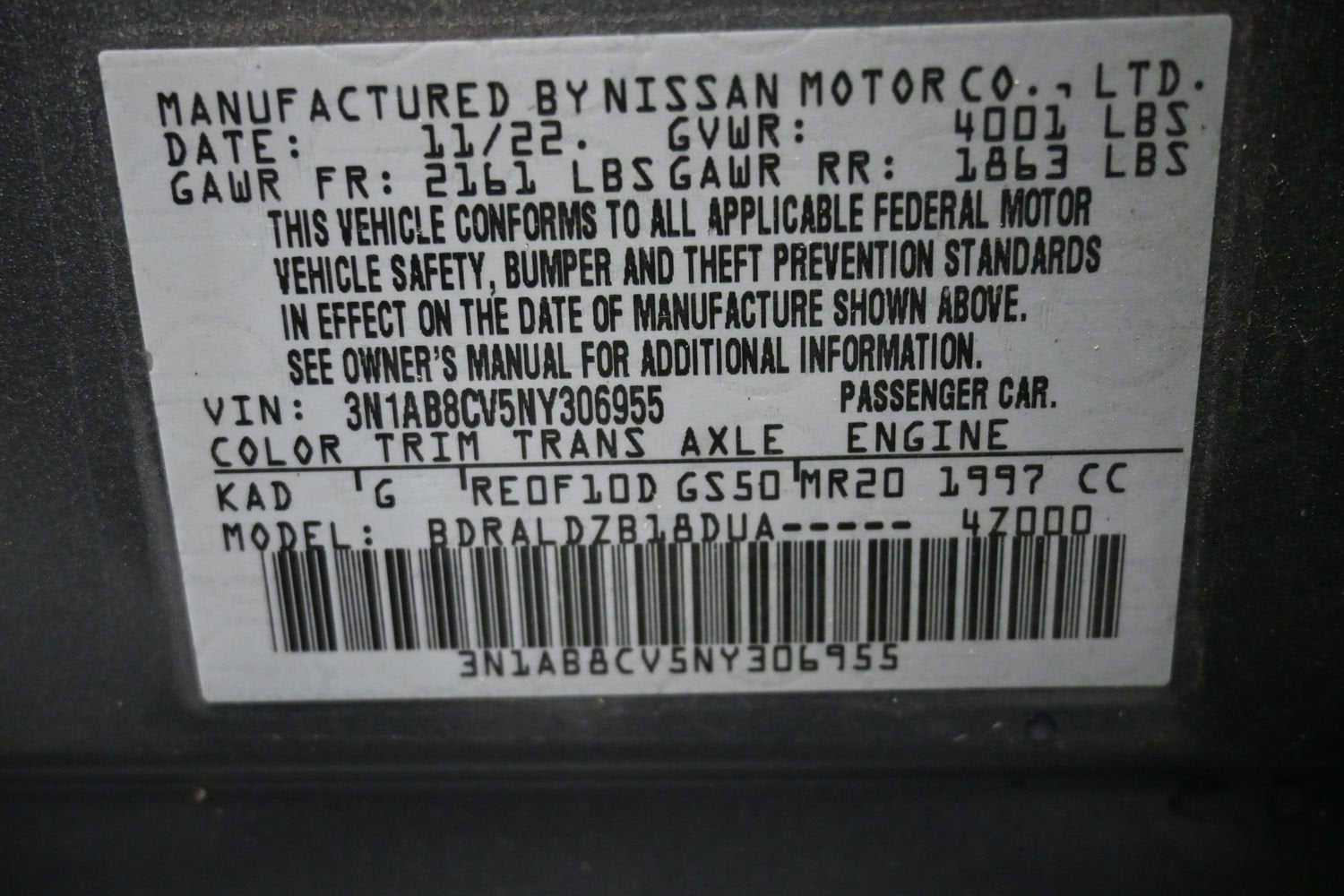 2022 Nissan Sentra SV Xtronic CVT