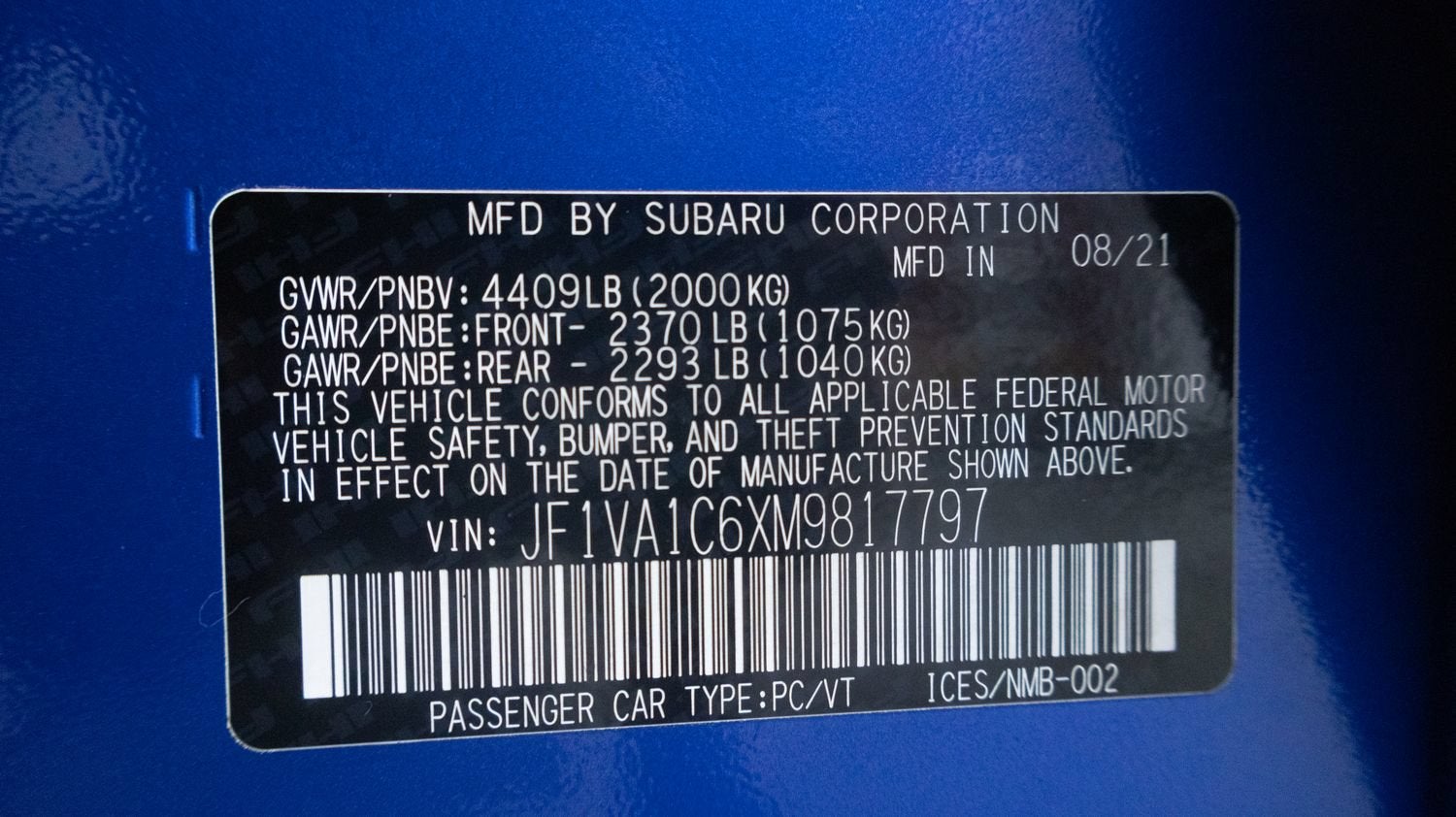 2021 Subaru WRX Premium