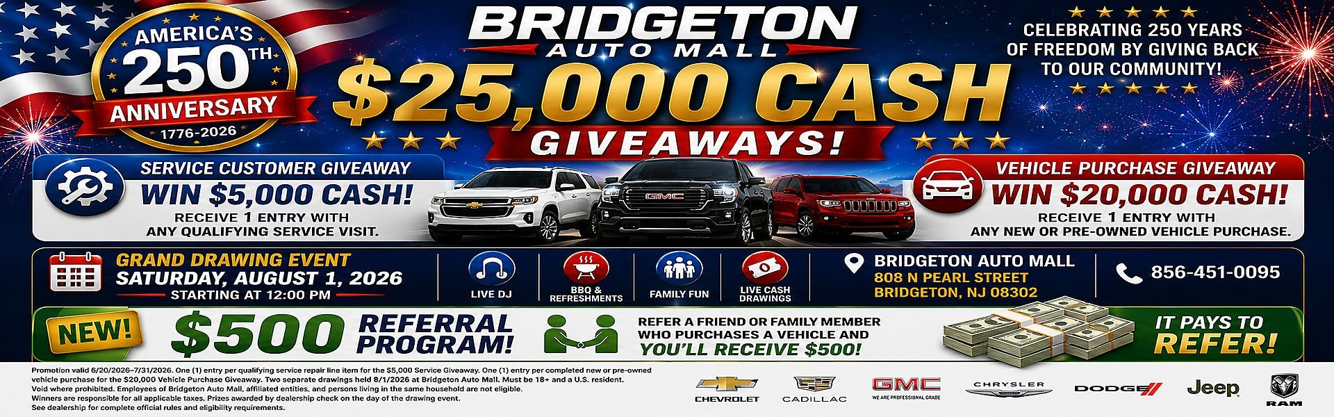 $25K CASH GIVEAWAYS
